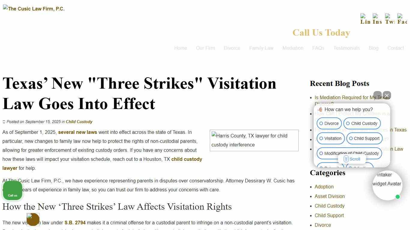 Texas’ New “Three Strikes” Visitation Law Goes Into Effect