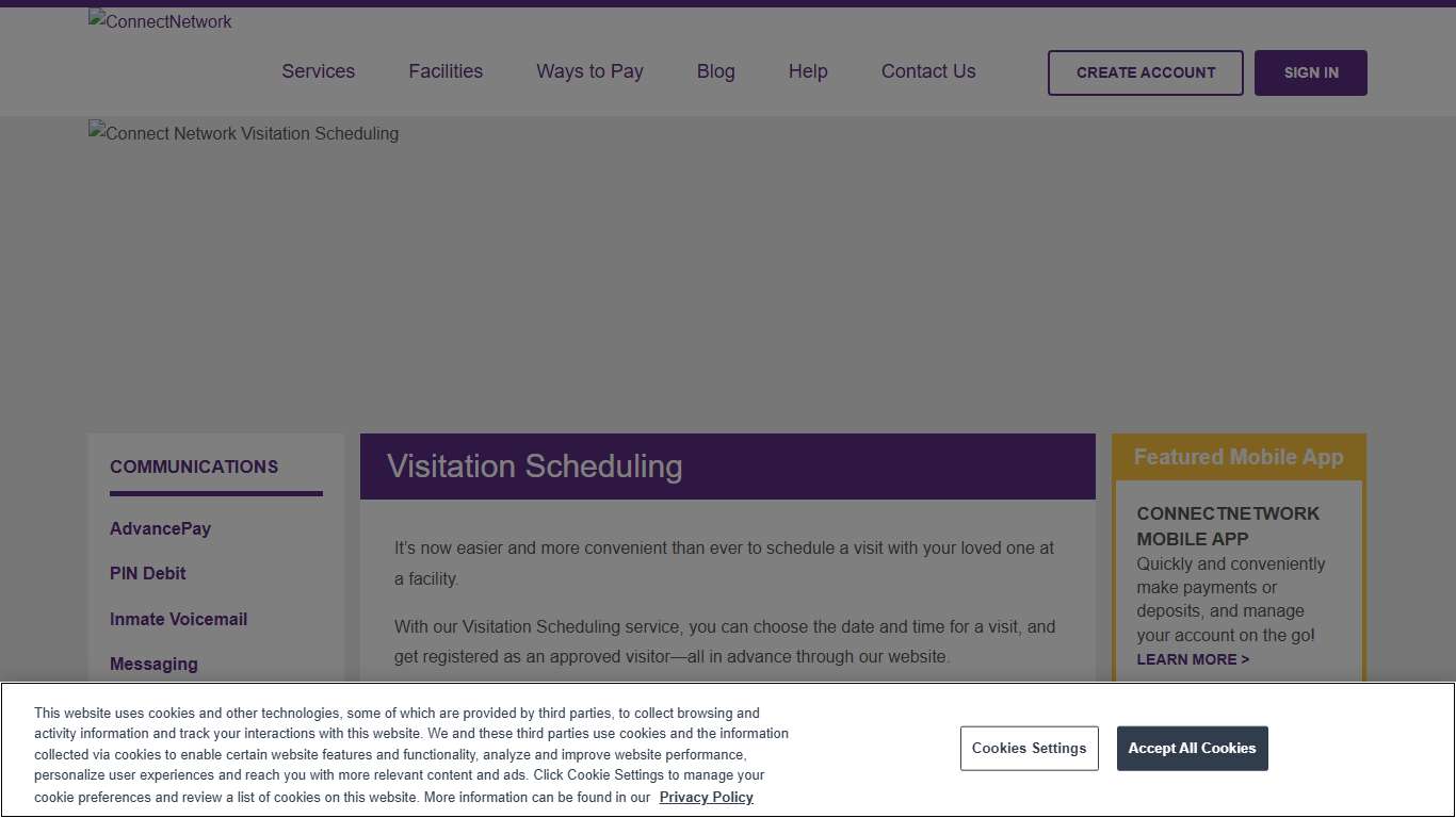 Convenient Visitation Scheduling ConnectNetwork